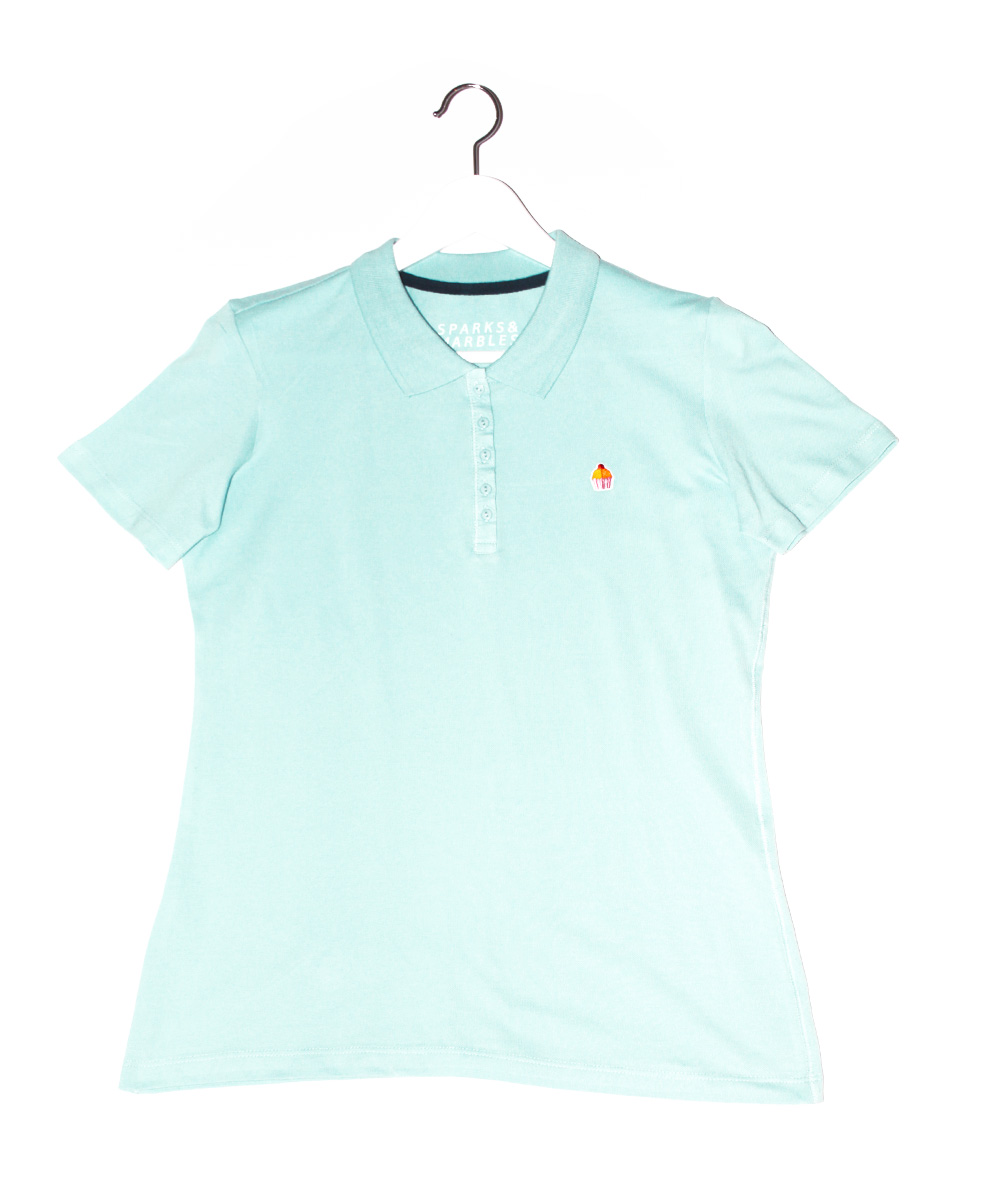 Polo – Baby Blauw/Cupcake